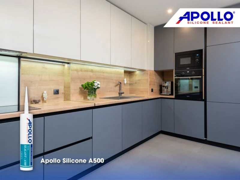 Sử dụng keo silicone chất lượng từ Apollo giúp không gian bếp trở nên bền đẹp hơn với thời gian